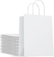 Logo personnalisé blanc marron noir emballage de restauration rapide cadeau à emporter artisanat shopping sac en papier avec poignées
