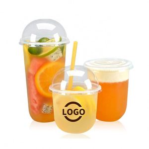 Customized Logo UV Printed Disposable Clear <b>Plastic</b> 32oz PP 90mm Flat <b>Cups</b> for Fruit Drinks Juice Boba Bubble Tea Beverages - Product Image 5