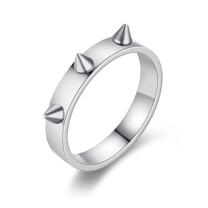 Spiked Punk <b>Ring</b> | 18K PVD Gold Plated Stainless Steel Cone Stud Band Unisex <b>Statement</b> Jewelry Wholesale - Product Image 4