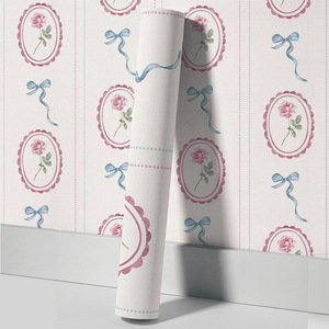 Papel Tapiz Autoadhesivo Impermeable, Ecológico, Removible y sin Costuras, con Diseño <span class=keywords><strong>de</strong></span> Lazo Rosa, Estilo Moderno, para Uso Doméstico, Habitaciones <span class=keywords><strong>de</strong></span> <span class=keywords><strong>Niñas</strong></span> y Niños - Product Image 5