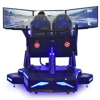 Console de jeu d'arcade de course automobile VR à trois écrans, simulateur russe à trois axes.