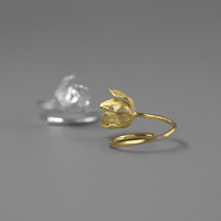 Bague en forme de fleurs de tulipe Rosaeflora "Love Muse", en argent sterling 925 véritable, bijoux fins, accessoires élégants, 2026