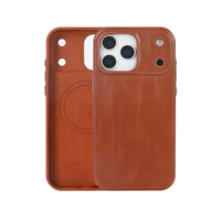 Étui en cuir ciré fait main pour iPhone 18 Pro Max Duo, doublure en microfibre, coque de téléphone de luxe, logo personnalisé