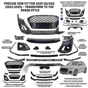 Kit carrosserie style <span class=keywords><strong>RSQ8</strong></span> avec calandre noire brillante pour <span class=keywords><strong>Audi</strong></span> Q5 SQ5 B9.5 2022-2025 – Ensemble de pare-chocs avant US Stock Car Q5 SQ5 FY - Product Image 3