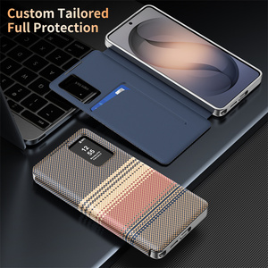 Funda para Teléfono con Ranura para Tarjetas y Ventana Inteligente para <span class=keywords><strong>Samsung</strong></span> <span class=keywords><strong>S22</strong></span> S23 S24 S25 S26 Ultra A17 A56 A16, Responda Llamadas Sin Voltear la Cubierta - Product Image 5