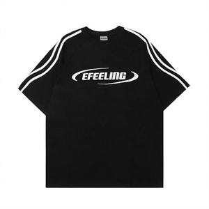 Camiseta bordada Unisex de alta calidad 240 Gsm 100% algodón tejido de punto deportivo con patrón de estampado de manga - Product Image 3