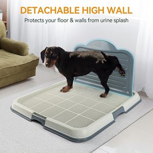 Pawise grand plateau d'entraînement <span class=keywords><strong>de</strong></span> pot pour chiot avec grille en maille et garde contre les éclaboussures support <span class=keywords><strong>de</strong></span> coussin <span class=keywords><strong>de</strong></span> <span class=keywords><strong>pipi</strong></span> pour chien avec mur haut toilette intérieure pour chien - Product Image 5