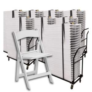 Chaises Pliantes en résine avec 8 Chariots et 8 sangles bundle pour Mariage - Product Image 1