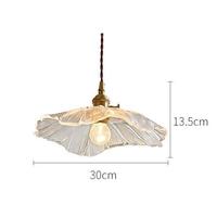 Lampe suspendue vintage en laiton nordique, moderne, simple, créative, feuille de lotus, allée, verre cristal, lampe de chevet pour restaurant et usage domestique