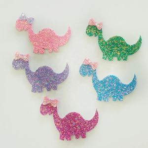 Nouveauté 2026 : Mini pince à cheveux fantaisie en feutre pailleté, motif dinosaure de Pâques, pour filles et enfants - Product Image 1