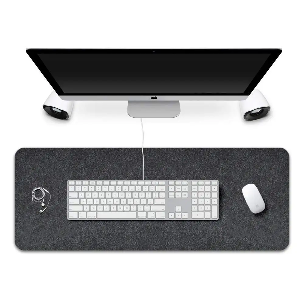 Custom Logo Large Extended Felt Base Desk Mouse Pad Protector Non-slip Writing Mat for Office