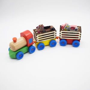 Juguete de Tren de Animales de Madera al por Mayor, Animales de Granja, Cerdo, Vaca, Caballo, Cabra, Vehículo de Transporte, Set Educativo de Coches de Inteligencia - Product Image 3