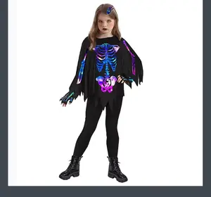 Clown-Schädel-Mantel Halloween Weihnachten Kinder Erwachsene Kunst Halloween-Kleid Cosplay-Party realistischer Clown-Schädel-Mantel