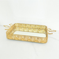 Plateau miroir en métal et verre de style moyen-oriental pour fruits, plateau de présentation créatif pour table basse, vente en gros transfrontalière Chine