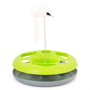 Eco-Friendly Pet <b>Cat</b> Training <b>Toy</b> Moving Mouse Spring Play Ball Turntable round Disk Supply - Product Image 5