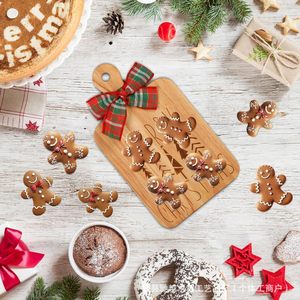 Plateau de Noël en bois avec poignées en bois massif, plateau à fromage, plateau de service pour fête, planche à découper - Product Image 2