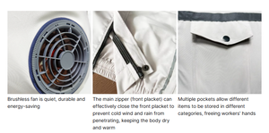 Ropa ligera de semiconductores de refrigeración Peltier para construcción/trabajo en fábrica Ropa de trabajo de larga duración - Product Image 5