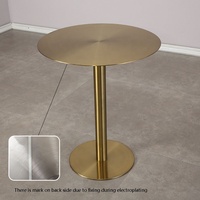 Table Ronde Moderne en Acier Inoxydable Doré pour Hôtels, Cafés, Restaurants, Bars, Espaces Extérieurs et Écoles