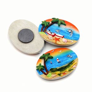 Imán de Recuerdo de Santorini con Diseño Personalizable, Adorno de Resina 3D de Casa Griega para Refrigerador - Product Image 3