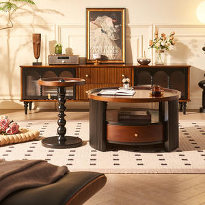 Table basse basse basse rétro française en bois massif Style Antique petite Table à thé de salon pour meubles de maison inspirés B & B - Product Image 1
