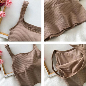 Soutien-gorge tube à bretelles larges pour femmes, lingerie confortable, sous-vêtement une pièce, haut court sans couture, débardeur - Product Image 6