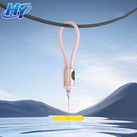 Câble d'alimentation USB Type-C tressé HC1 60W PD avec lanière porte-clés, charge rapide et transfert de données pour iOS/Android - Multicolore