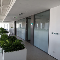 Cloison panoramique en verre simple, cadre en aluminium de 80 mm, séparateur d'intérieur pour bureau, école, hôpital