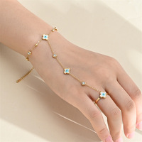 Bracelet de main rétro Resoul avec anneau intégré, bijoux inaltérables, bracelet esclave, accessoires pour femmes, vente en gros