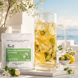 Aurorabloom 1000ml Thé aux fruits biologique infusé à froid Prune <span class=keywords><strong>Jasmin</strong></span> Pomme 25g en sachet Sans caféine Doux et acidulé Rafraîchissant Stimule le métabolisme - Product Image 1