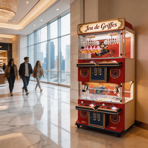 Mini-machine à grue pour 4 joueurs avec accepteur <span class=keywords><strong>de</strong></span> pièces et lecteur <span class=keywords><strong>de</strong></span> <span class=keywords><strong>cartes</strong></span>, jeu d'arcade personnalisé, son réaliste, lumières clignotantes, version anglaise - Product Image 2