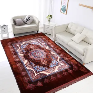 Machine Made Living Room Carpets 3D Embossed Polyester Mink Carpet Adult Abstract Persian Carpet