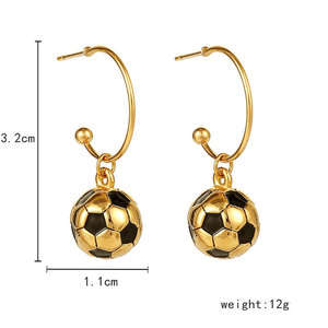 Boucles d'oreilles pendantes de sport en acier inoxydable 316L plaqué or 14k 18k pour femmes, vente en gros de mode - Product Image 6