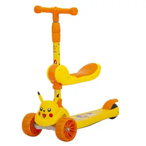 价格便宜的带pu轮的儿童踢滑板车/儿童音乐脚踏滑板车/儿童滑板车2合1