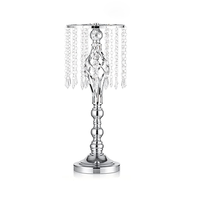 Vases à fleurs en cristal doré en métal, porte-bougies, centres de table de mariage