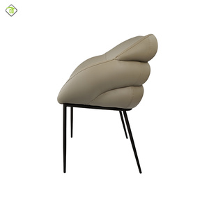 Giữa Thế Kỷ hiện đại Retro Faux Leather Diner ghế cao khả năng phục hồi bọc lại ghế ăn sang trọng với phần còn lại cánh tay & chân kim loại - Product Image 4