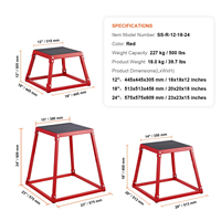 Attrezzatura per Allenamento Crossfit Rouser Fitness, Box Pliometrico in Acciaio con Piattaforma Antiscivolo per Esercizi di Forza