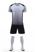 Ensemble de football à séchage rapide 100% polyester, uniforme imprimé, col rond, manches courtes, short, chaussettes, adulte, unisexe, entraînement
