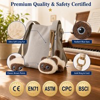 Porte-clés en peluche personnalisés, brodés, mignons, chat siamois, animaux en peluche, personnalisables, en coton PP, maille, jouet anti-stress