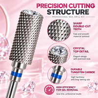 Yaqin Fraise à ongles en carbure de tungstène 3/32'' en forme de cœur, grande taille, pour polissage des cuticules et des gels, manucure et pédicure