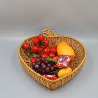 Panier à pommes en rotin tressé en forme de fleur, tissé à la main, en plastique PC PENG YE, pour le rangement des fruits, décoration de table de style campagnard, centre de table pour la maison