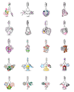 Nuevos y Más Vendidos Dijes de Plata con Circonita y Cuentas, con Diseños de <span class=keywords><strong>Tortuga</strong></span>, Traje de Baño, Tacones Altos y Pulpo, para Joyería DIY - Product Image 2