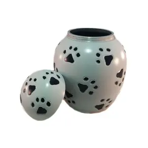 Giá rẻ nhất hỏa Táng urns Đen Paw in Trắng nhôm hỏa Táng urns Pet Rắn Đồng hỏa Táng urns cho động vật tang lễ sử dụng