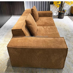 أريكة مضغوطة بالتفريغ لشخصين أو ثلاثة أشخاص معبأة في صندوق، طقم فاخر لغرفة المعيشة، أريكة معيارية من الفوم والقطيفة المضلعة - Product Image 4