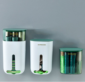 工厂定制超大<span class=keywords><strong>2</strong></span>合1塑料食品袋支架分配器壁挂支架 - Product Image 1