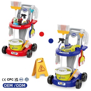 Juguete Educativo de Plástico para Niñas, Carrito de Limpieza Realista con Aspiradora que Funciona, Juego de Juguetes de Imitación - Product Image 1