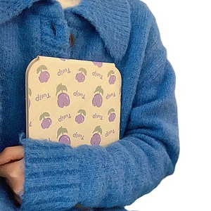 Espejo de maquillaje de alta definición para mujer escritorio vertical <span class=keywords><strong>plegable</strong></span> de cuero Pu diseño exquisito portátil para el hogar Ins Wind al por mayor - Product Image 6