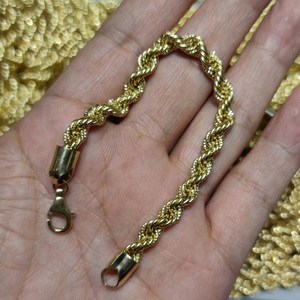 5,5-6mm Stärke Reine 18 Karat <span class=keywords><strong>18ct</strong></span> <span class=keywords><strong>Gold</strong></span> Kette Au750 Ketten Schmuck DIY Halskette Armband Ohrring Zubehör Kette - Product Image 3