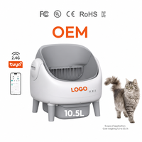 Bac à litière intelligent à toit ouvert et autonettoyant avec ramassage automatique, contrôle par application Wi-Fi, tamis à grille, nettoyage facile pour chats de 1,5 à 12,5 kg