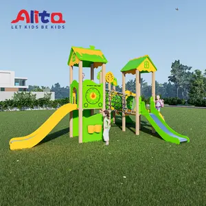 Commercial Children's Outdoor Playground PE Plastic Board Slide With Function Panels