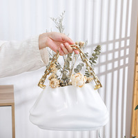 Sac vase nuage créatif avec chaîne résine blanc mignon vase fleur art artificiel pour la maison table salon décor